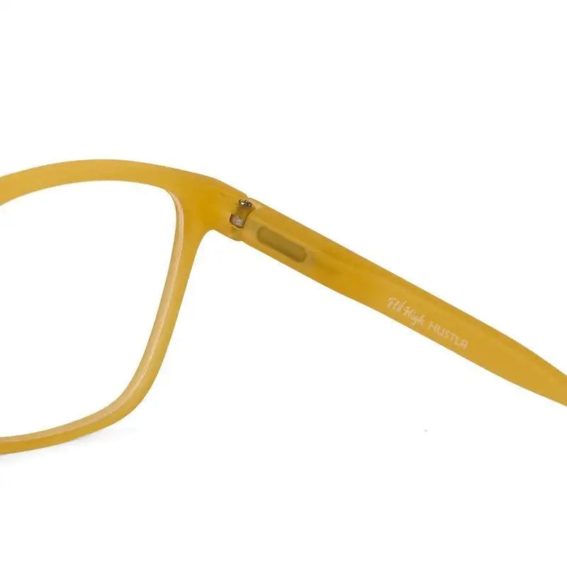 Focusly | Transparent Orange Medium Full Rim RECTANGLE Computer Glasses for Men & Women [Blue Block]