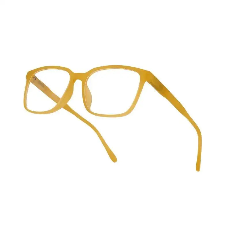 Focusly | Transparent Orange Medium Full Rim RECTANGLE Computer Glasses for Men & Women [Blue Block]