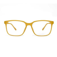 Focusly | Transparent Orange Medium Full Rim RECTANGLE Computer Glasses for Men & Women [Blue Block]