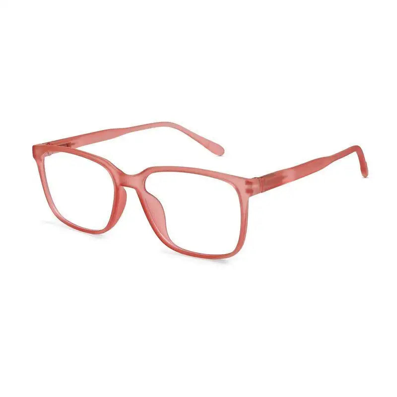 Focusly | Transparent Red Medium Full Rim RECTANGLE Computer Glasses for Men & Women [Blue Block]