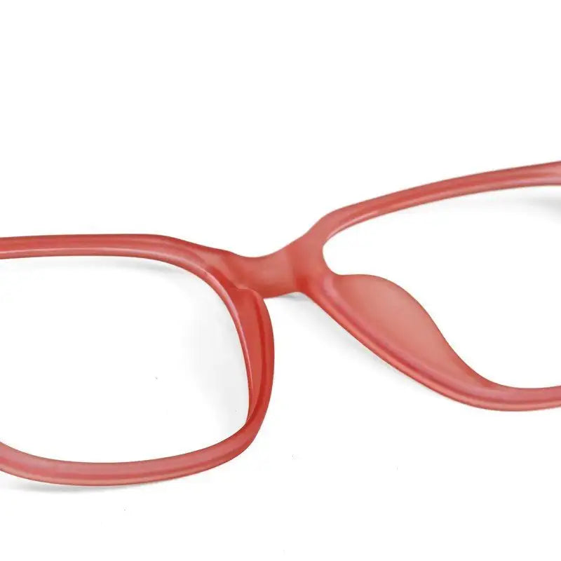 Focusly | Transparent Red Medium Full Rim RECTANGLE Computer Glasses for Men & Women [Blue Block]