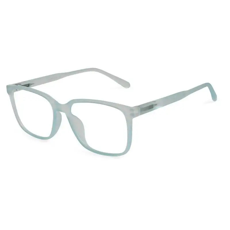 Focusly | Transparent Skyblue Medium Full Rim RECTANGLE Computer Glasses for Men & Women [Blue Block]