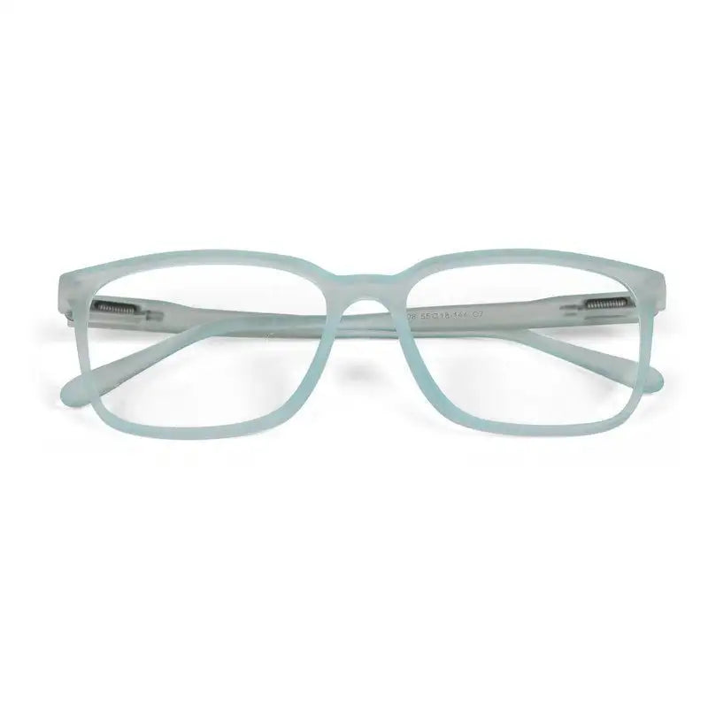 Focusly | Transparent Skyblue Medium Full Rim RECTANGLE Computer Glasses for Men & Women [Blue Block]