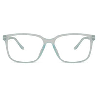 Focusly | Transparent Skyblue Medium Full Rim RECTANGLE Computer Glasses for Men & Women [Blue Block]