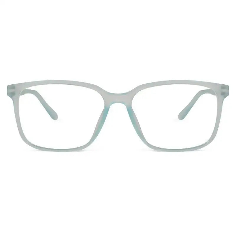Focusly | Transparent Skyblue Medium Full Rim RECTANGLE Computer Glasses for Men & Women [Blue Block]