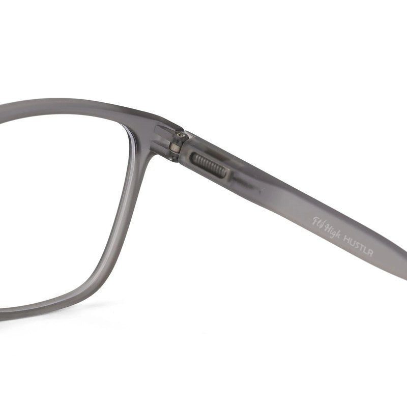 Focusly Transparent Smoke Medium Full Rim RECTANGLE Computer Glasses for Men & Women — Hashtag Eyewears