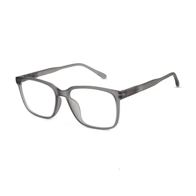 Focusly | Transparent Smoke Medium Full Rim RECTANGLE Computer Glasses for Men & Women [Blue Block]