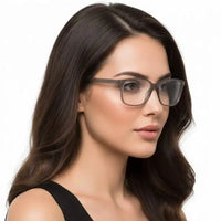 Focusly | Transparent Smoke Medium Full Rim RECTANGLE Computer Glasses for Men & Women [Blue Block]