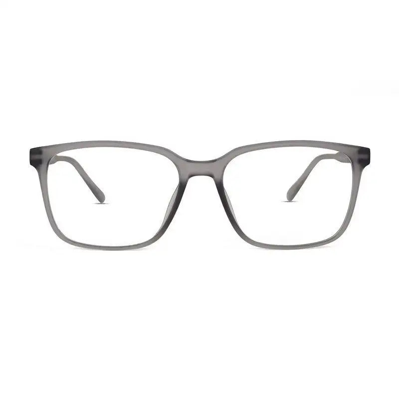 Focusly | Transparent Smoke Medium Full Rim RECTANGLE Computer Glasses for Men & Women [Blue Block]