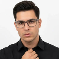 Focusly | Transparent Smoke Medium Full Rim RECTANGLE Computer Glasses for Men & Women [Blue Block]