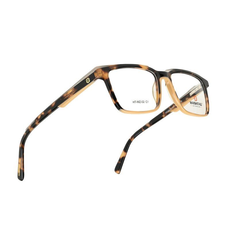 Frostar Havana Brown Texture Medium Full Rim Square with Spring Hinges Eyeglasses for Men & Women — Hashtag Eyewears