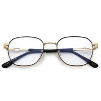 Frostis Black & Gold Small Full Rim Hexagonal Computer Glasses for Men & Women — Hashtag Eyewears