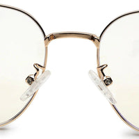 Frostis Black & Gold Small Full Rim Hexagonal Computer Glasses for Men & Women — Hashtag Eyewears