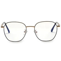 Frostis Black & Gold Small Full Rim Hexagonal Computer Glasses for Men & Women — Hashtag Eyewears