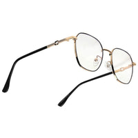 Frostis Black & Gold Small Full Rim Hexagonal Computer Glasses for Men & Women — Hashtag Eyewears
