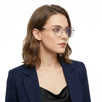 Frostis | Black & Gold Small Full Rim Hexagonal Computer Glasses for Men & Women [Blue Block]