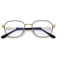 Frostis | Black & Gold Small Full Rim Hexagonal Computer Glasses for Men & Women [Blue Block]