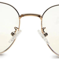 Frostis | Black & Gold Small Full Rim Hexagonal Computer Glasses for Men & Women [Blue Block]