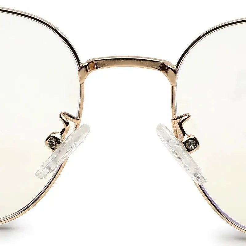 Frostis | Black & Gold Small Full Rim Hexagonal Computer Glasses for Men & Women [Blue Block]