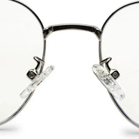 Frostis | Black & Silver Small Full Rim Hexagonal Computer Glasses for Men & Women [Blue Block]