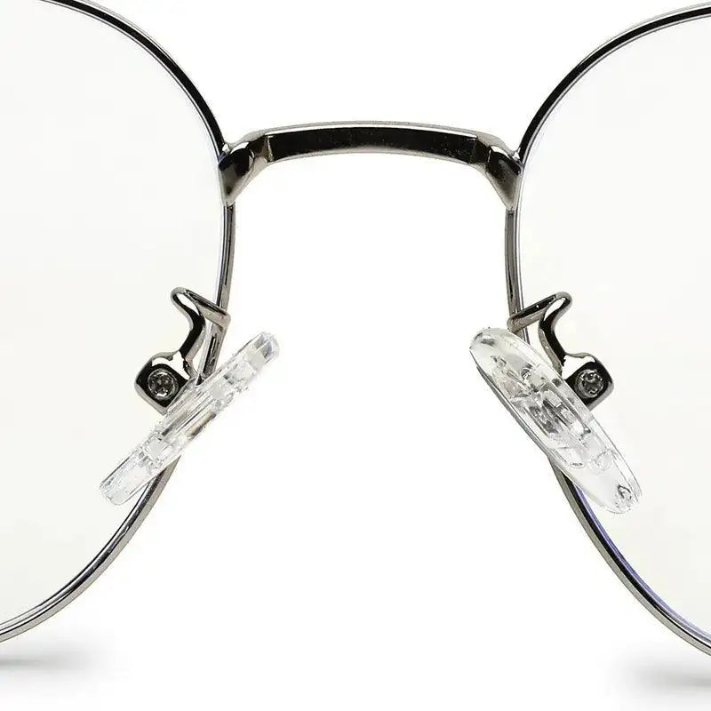 Frostis | Black & Silver Small Full Rim Hexagonal Computer Glasses for Men & Women [Blue Block]