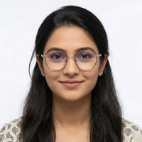 Frostis | Black & Silver Small Full Rim Hexagonal Computer Glasses for Men & Women [Blue Block]