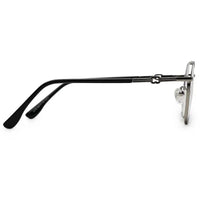 Frostis | Black & Silver Small Full Rim Hexagonal Computer Glasses for Men & Women [Blue Block]
