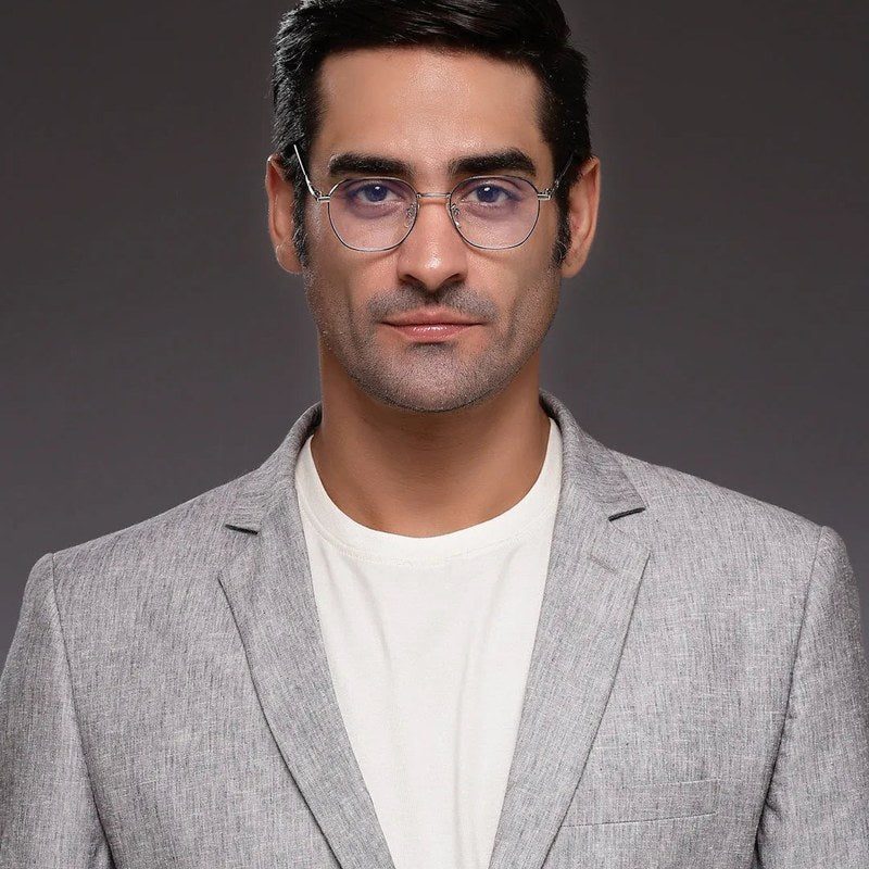 Frostis Black & Silver Small Full Rim Hexagonal Computer Glasses for Men & Women — Hashtag Eyewears