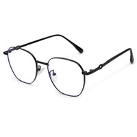 Frostis Black Small Full Rim Hexagonal Computer Glasses for Men & Women — Hashtag Eyewears