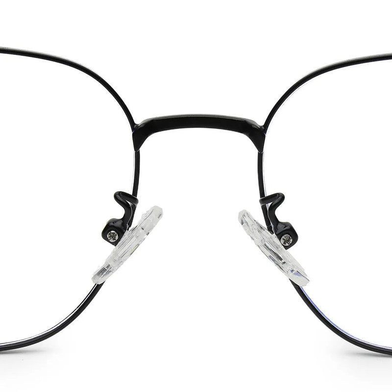 Frostis Black Small Full Rim Hexagonal Computer Glasses for Men & Women — Hashtag Eyewears
