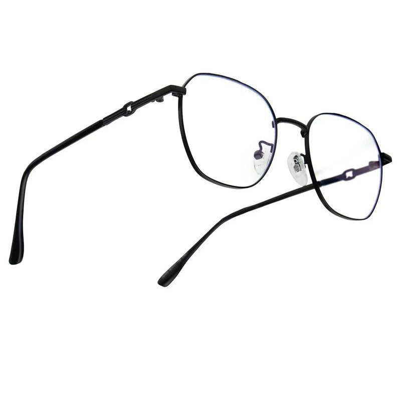 Frostis | Black Small Full Rim Hexagonal Computer Glasses for Men & Women [Blue Block]