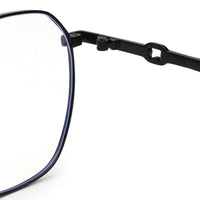 Frostis Black Small Full Rim Hexagonal Computer Glasses for Men & Women — Hashtag Eyewears