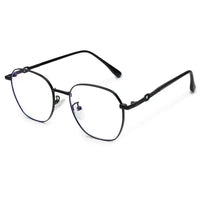 Frostis | Black Small Full Rim Hexagonal Computer Glasses for Men & Women [Blue Block]