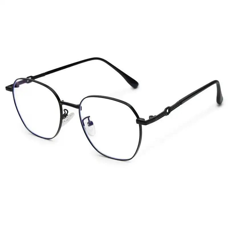 Frostis | Black Small Full Rim Hexagonal Computer Glasses for Men & Women [Blue Block]