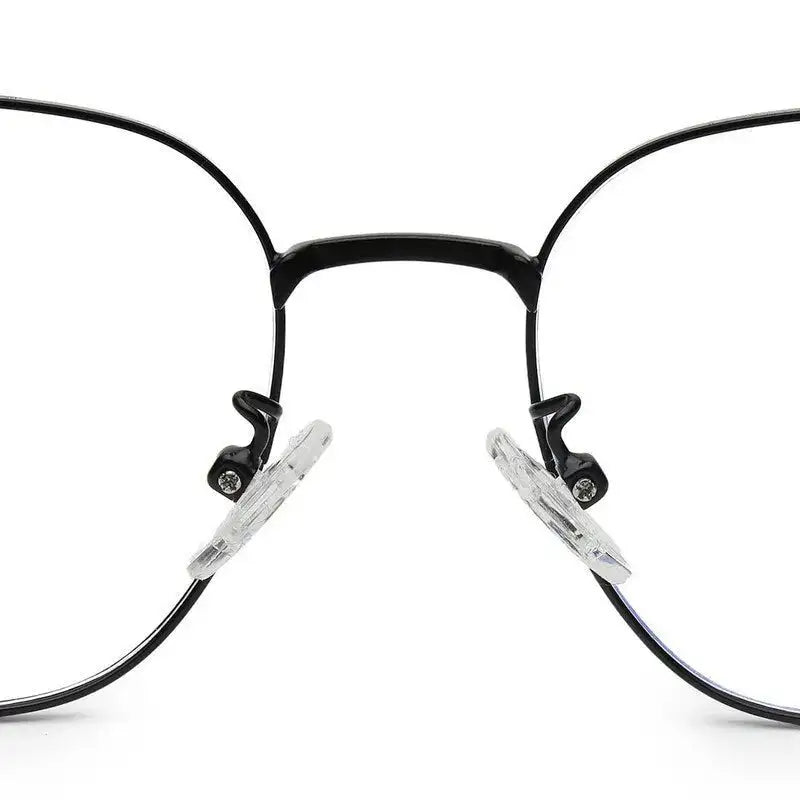 Frostis | Black Small Full Rim Hexagonal Computer Glasses for Men & Women [Blue Block]