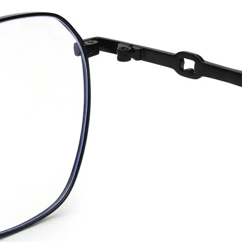 Frostis | Black Small Full Rim Hexagonal Computer Glasses for Men & Women [Blue Block]