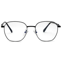 Frostis | Black Small Full Rim Hexagonal Computer Glasses for Men & Women [Blue Block]