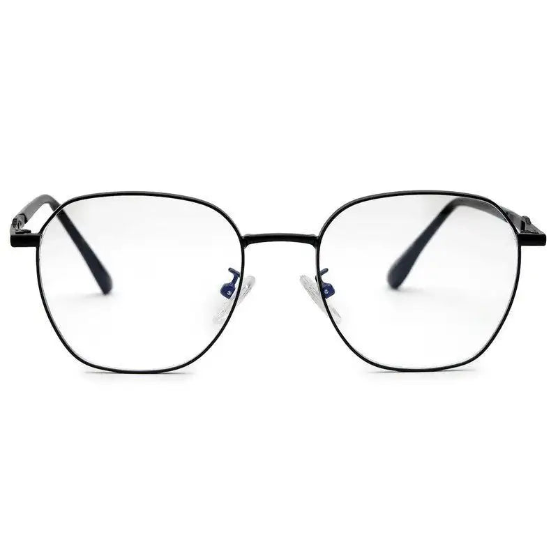 Frostis | Black Small Full Rim Hexagonal Computer Glasses for Men & Women [Blue Block]