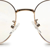 Frostis | Golden Small Full Rim Hexagonal Computer Glasses for Men & Women [Blue Block]