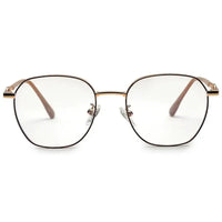 Frostis | Golden Small Full Rim Hexagonal Computer Glasses for Men & Women [Blue Block]