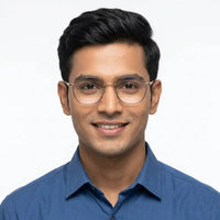 Frostis | Golden Small Full Rim Hexagonal Computer Glasses for Men & Women [Blue Block]