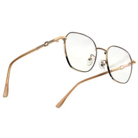 Frostis | Golden Small Full Rim Hexagonal Computer Glasses for Men & Women [Blue Block]