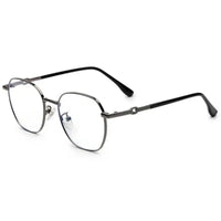 Frostis | Grey Small Full Rim Hexagonal Computer Glasses for Men & Women [Blue Block]