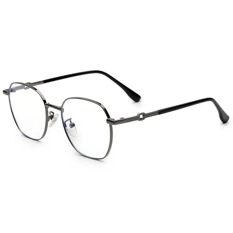 Frostis | Grey Small Full Rim Hexagonal Computer Glasses for Men & Women [Blue Block]