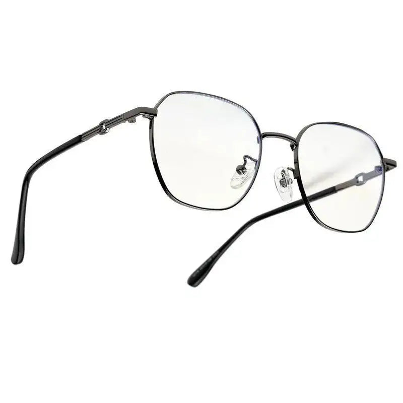 Frostis | Grey Small Full Rim Hexagonal Computer Glasses for Men & Women [Blue Block]