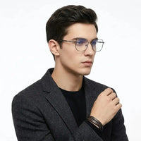 Frostis | Grey Small Full Rim Hexagonal Computer Glasses for Men & Women [Blue Block]