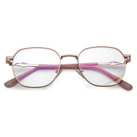 Frostis Rose Gold Small Full Rim Hexagonal Computer Glasses for Men & Women — Hashtag Eyewears