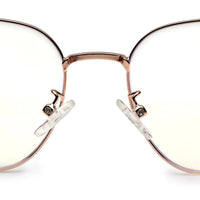 Frostis Rose Gold Small Full Rim Hexagonal Computer Glasses for Men & Women — Hashtag Eyewears