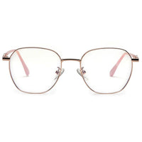 Frostis Rose Gold Small Full Rim Hexagonal Computer Glasses for Men & Women — Hashtag Eyewears