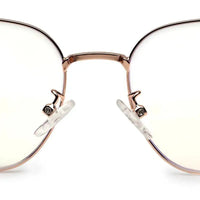 Frostis | Rose Gold Small Full Rim Hexagonal Computer Glasses for Men & Women [Blue Block]